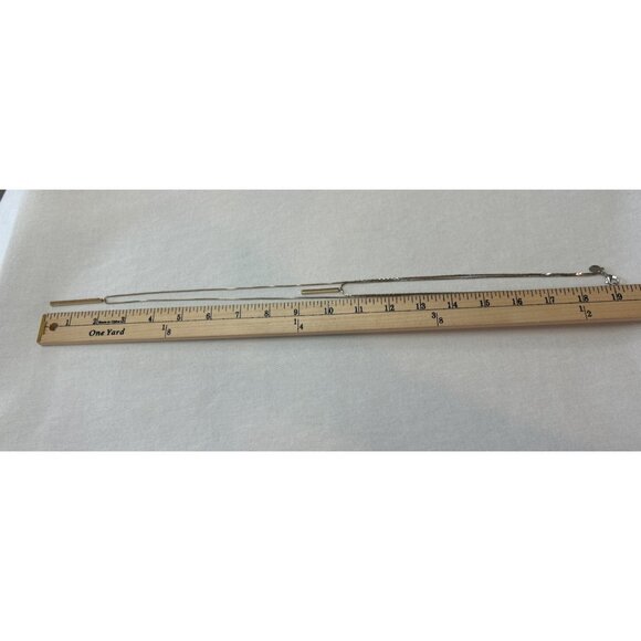 Express Silver and Gold Tone Dual Layer Bar Pendant Necklace Minimalist - Picture 5 of 7